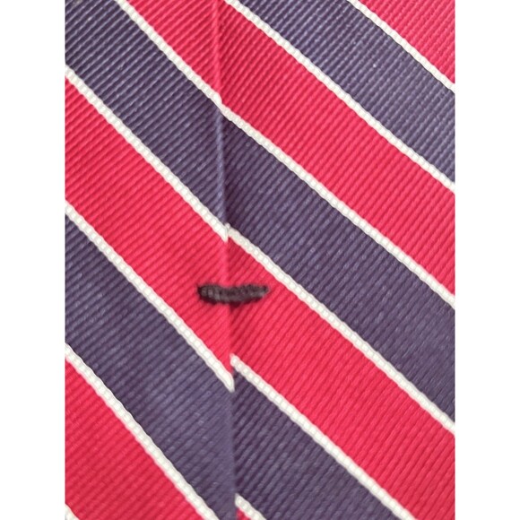 Rooster Neck Tie Mens Silk Blue Red White Repp 3.75” Wide 60”Long Rooster Logo - Picture 4 of 9